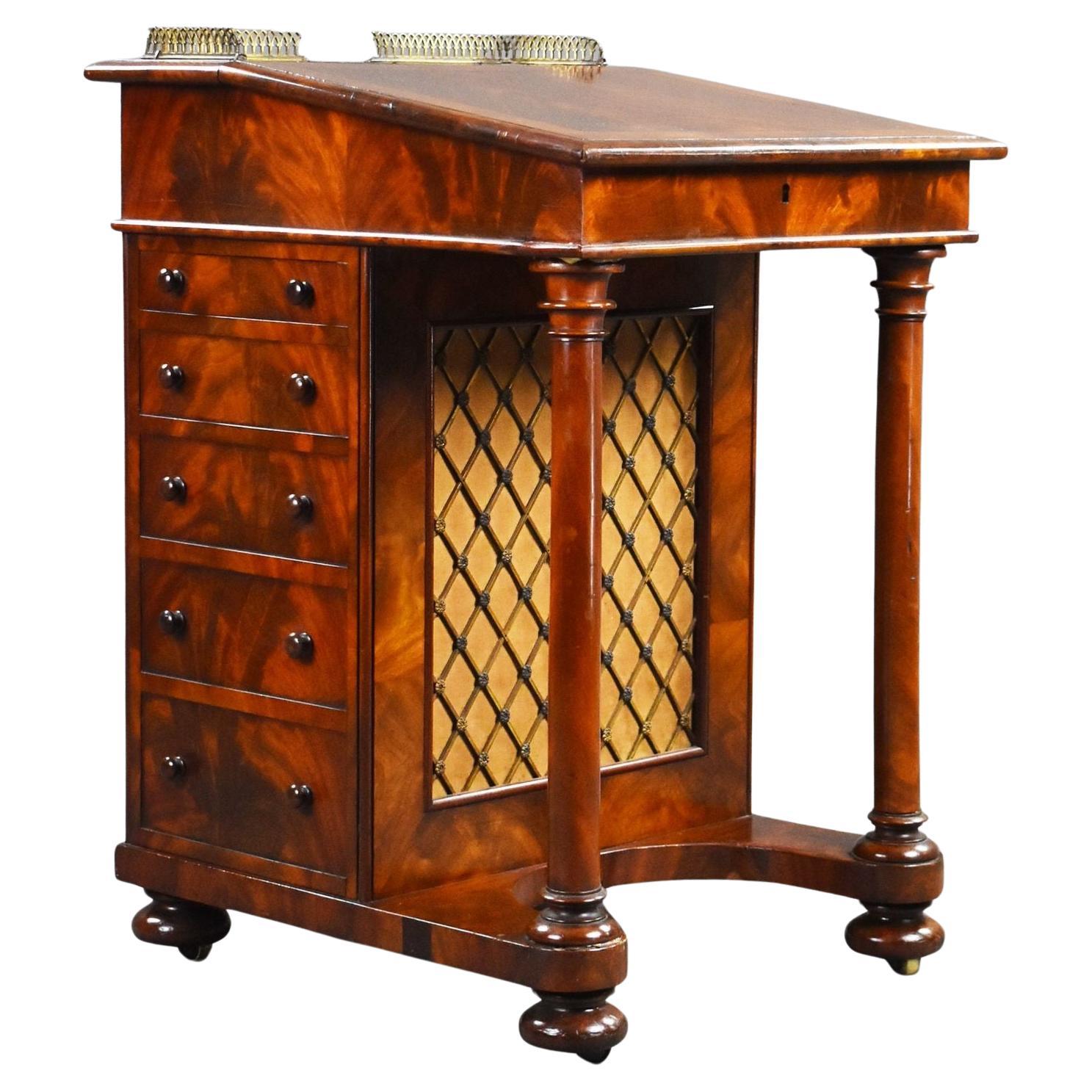 Victorian Flame Mahogany Davenport