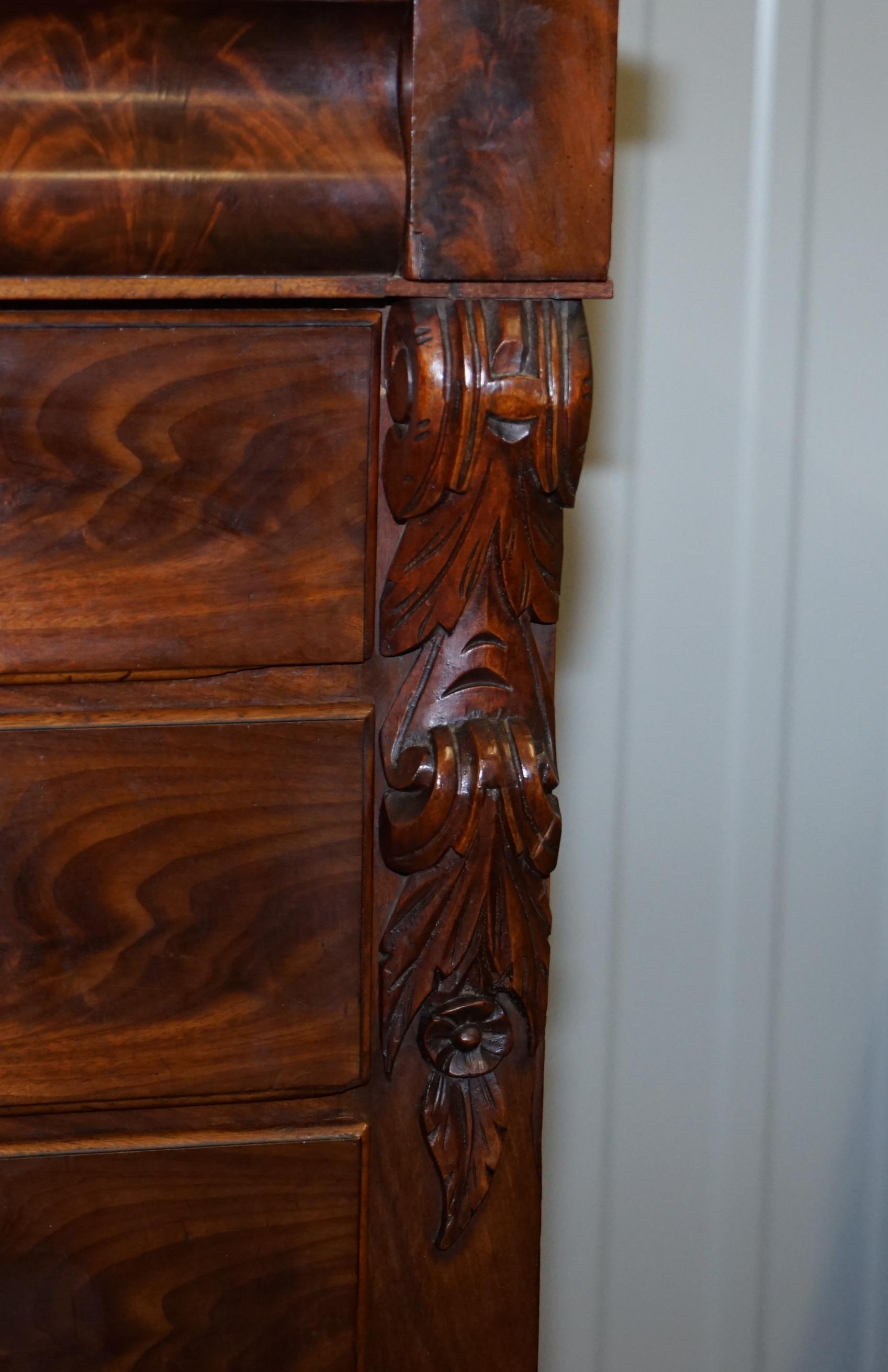 Victorian Flamed Mahogany Chest of Drawers Large Substantial Storage Options 7