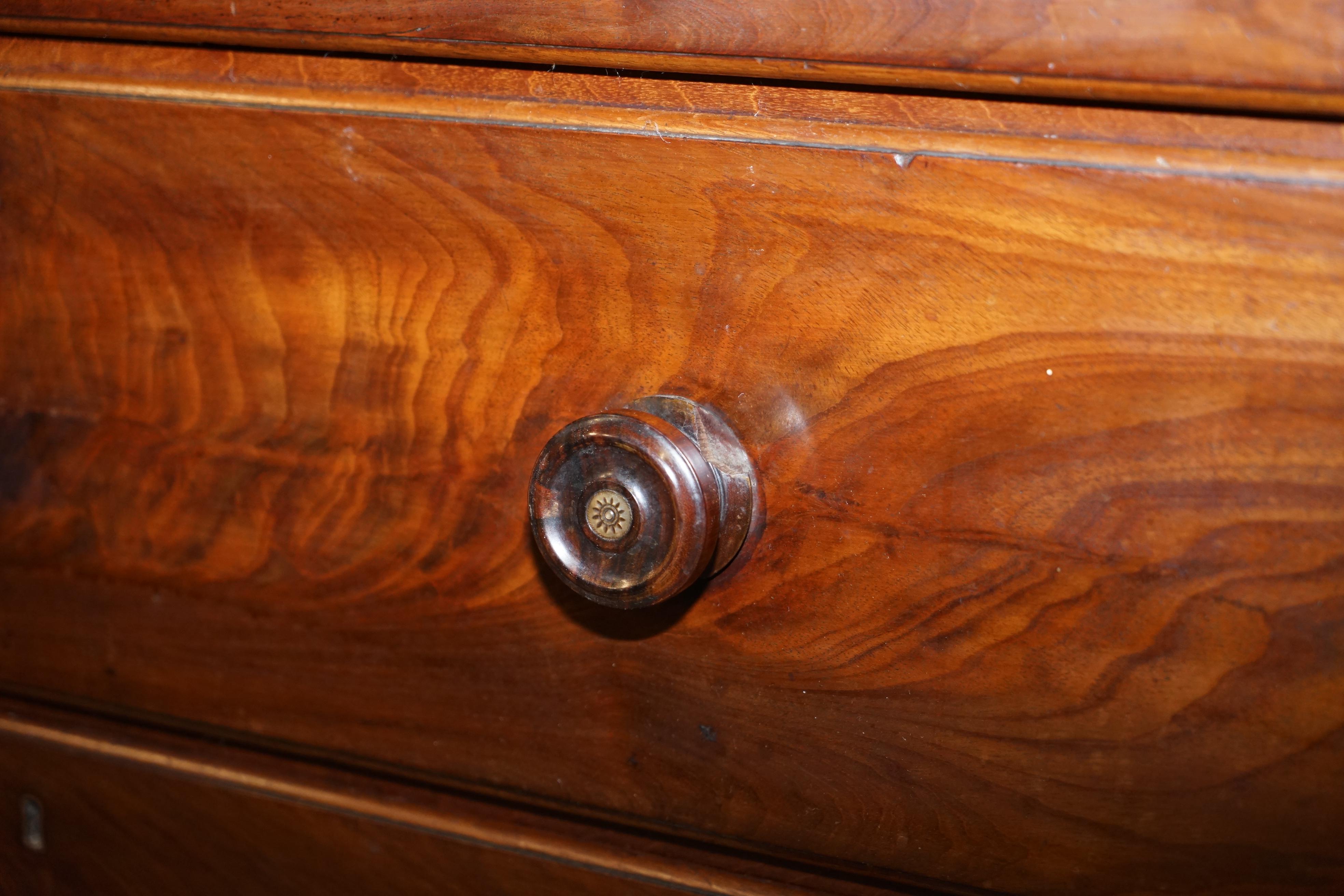 Victorian Flamed Mahogany Chest of Drawers Large Substantial Storage Options 8