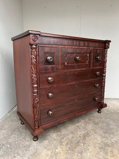 Exceptional Victorian Flamed Mahogany Scottish Chest of Drawers, Circa 1860
