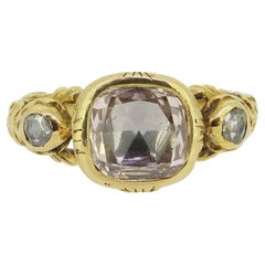 Used Victorian Flat Cut Diamond Three-Stone Ring