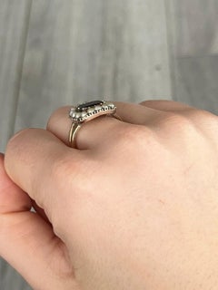 Victorian Flat Cut Garnet and Pearl 9 Carat Gold Cluster Ring