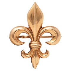 Victorian Fleur-De-Lis 10 Karat Gold Pendant Brooch