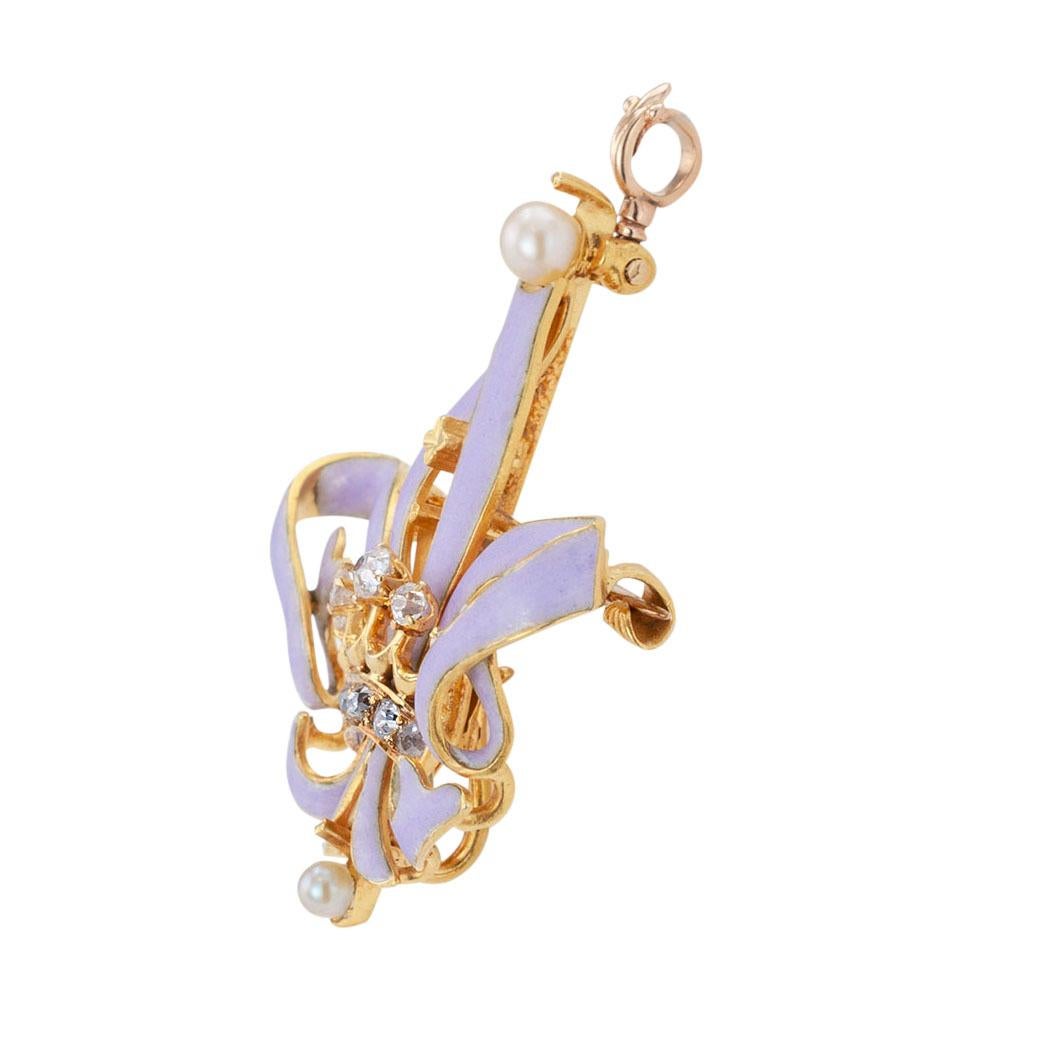 Victorian diamond enamel pearl and yellow gold fleur de lis and crown brooch pendant circa 1890. *  Love it because it caught your eye, and we are here to connect you with beautiful and affordable jewelry.  It is time to claim a reward for Yourself!