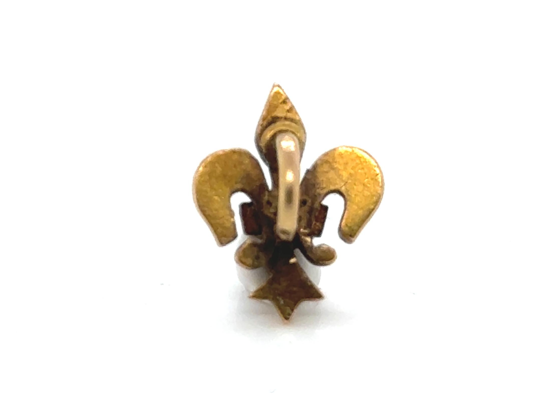 Genuine Original Antique from 1850's Victorian Pearl Enamel 14K Yellow Gold Pendant Necklace 


Features Genuine Natural Seed Pearls 

100% Natural Pearls
 
Hand Painted Enamel

Gorgeous Fleur De Lis Design

14K Yellow Gold 

Circa