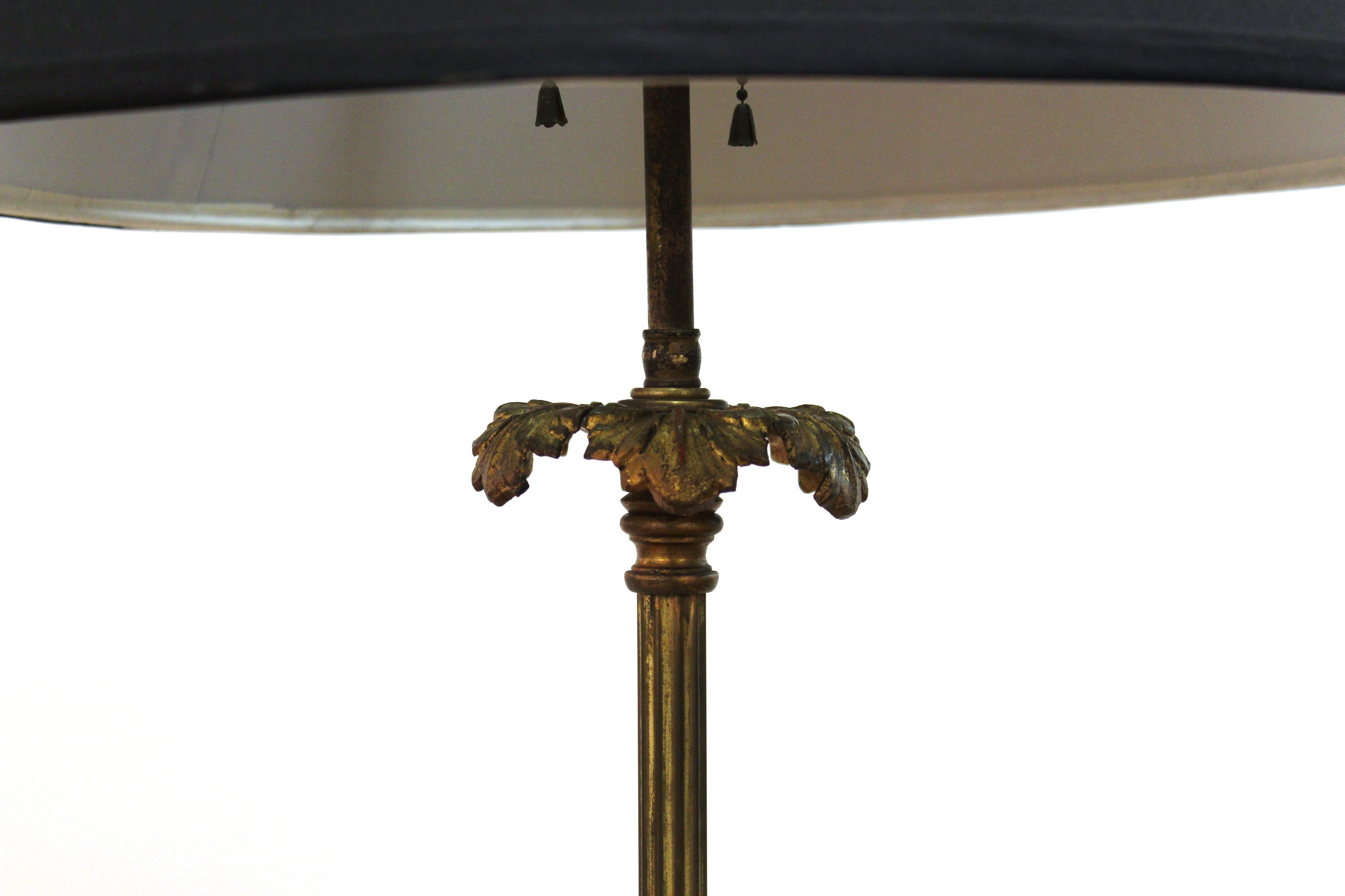 American Victorian Floor Lamp in Style of Caldwell with Partially Painted Base