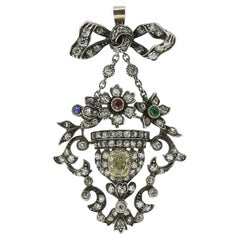 Antique Victorian Floral Chalice Drop Pendant