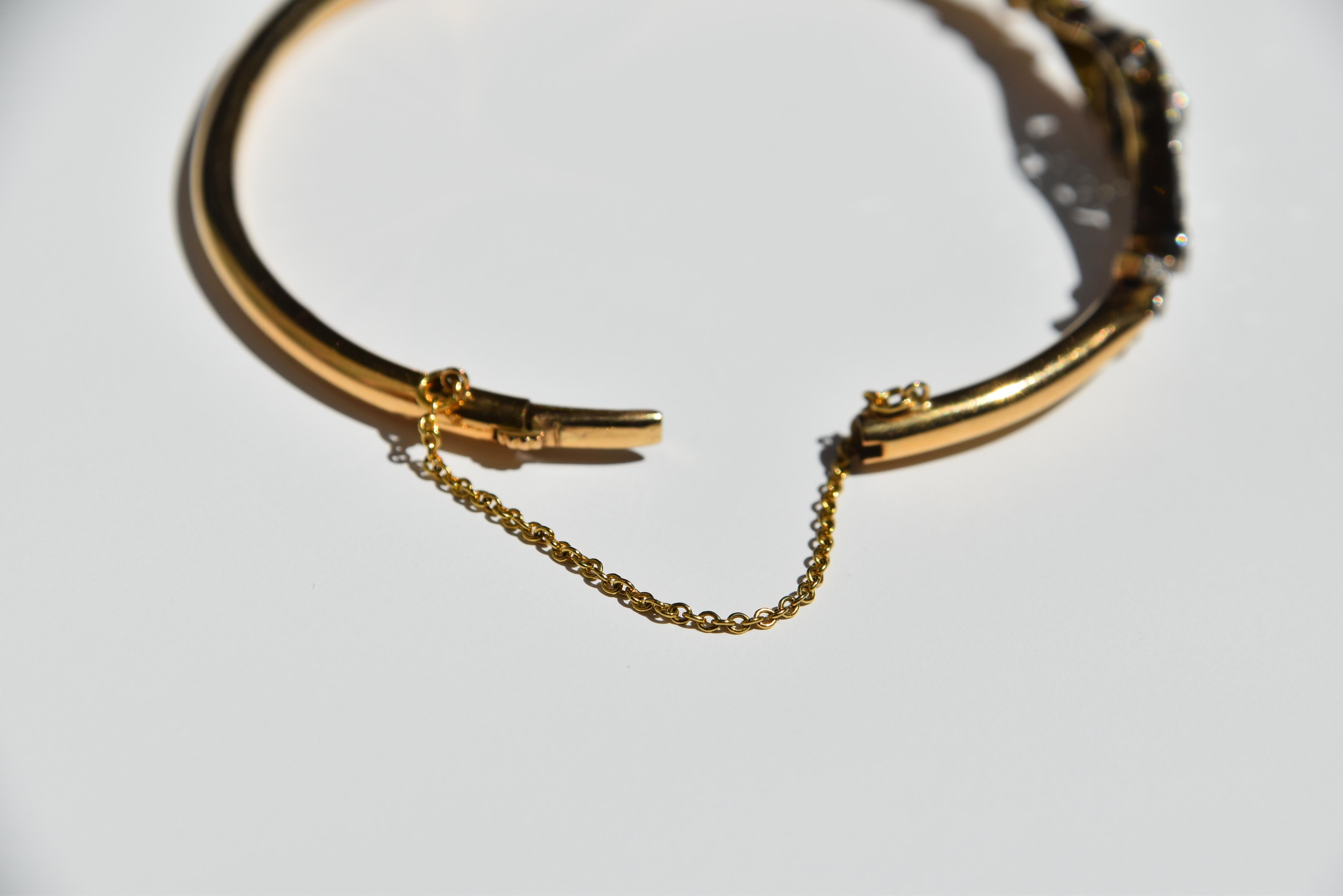 Taglio a rosa Bracciale vittoriano con diamanti floreali in vendita