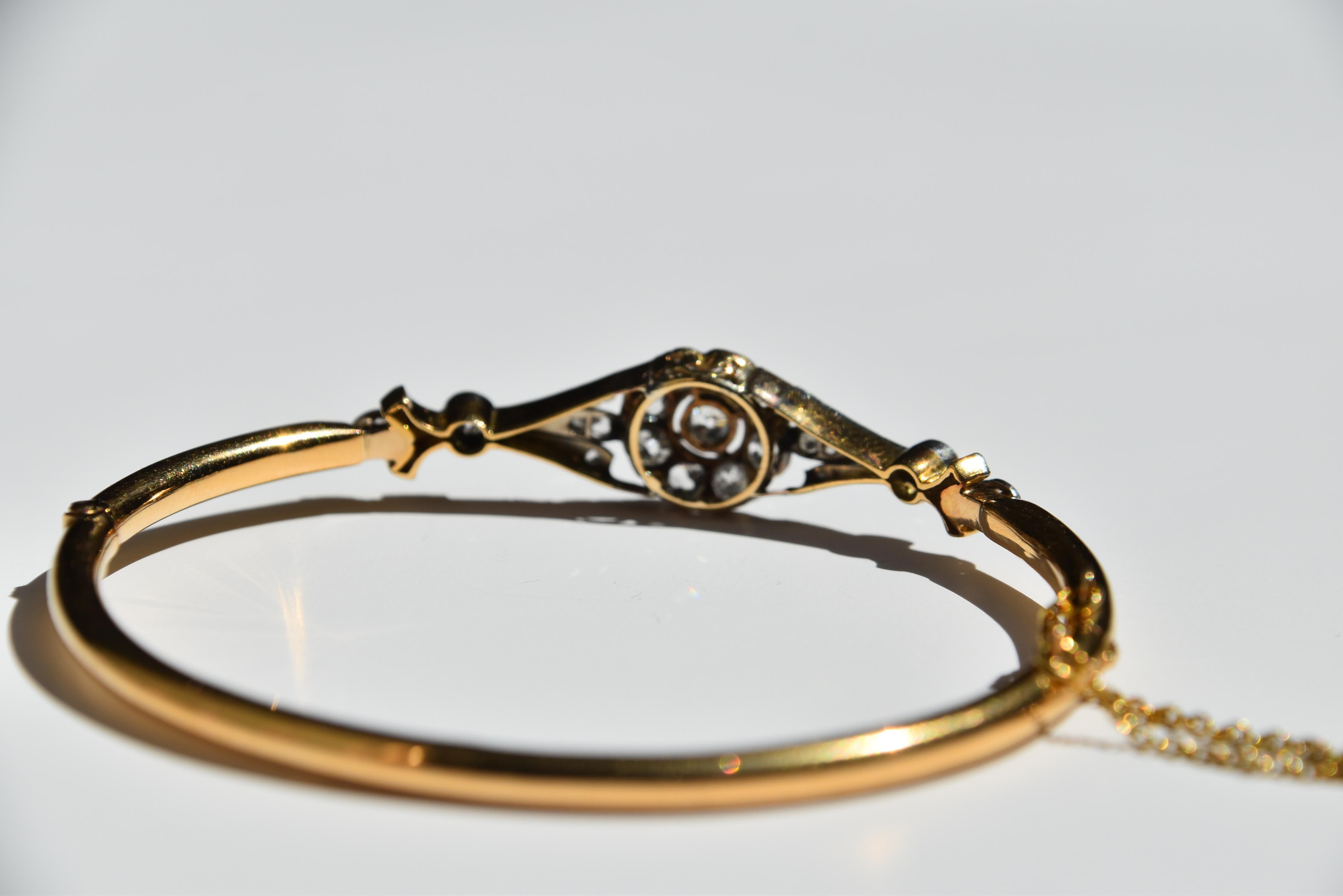 Bracciale vittoriano con diamanti floreali in vendita 2