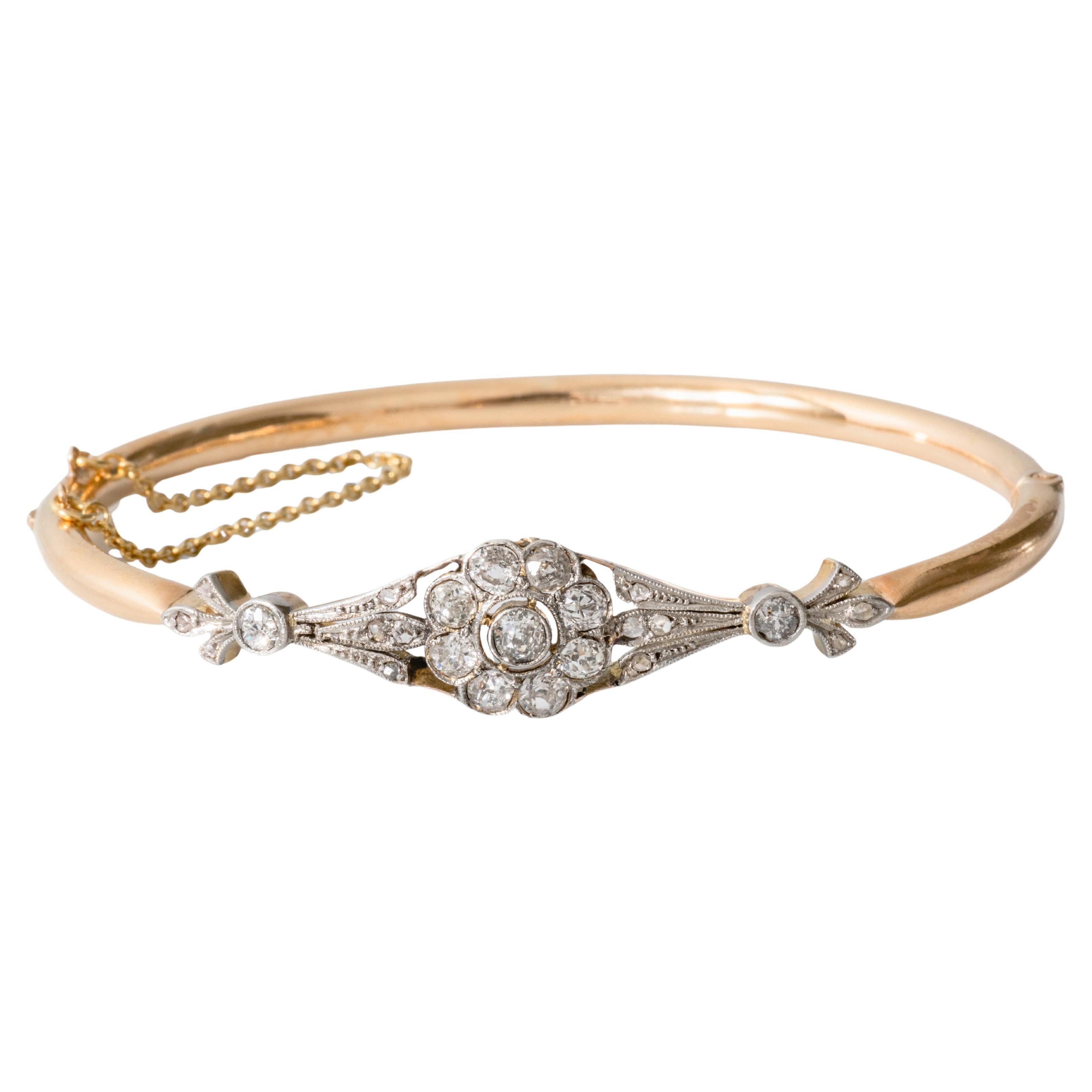 Bracciale vittoriano con diamanti floreali