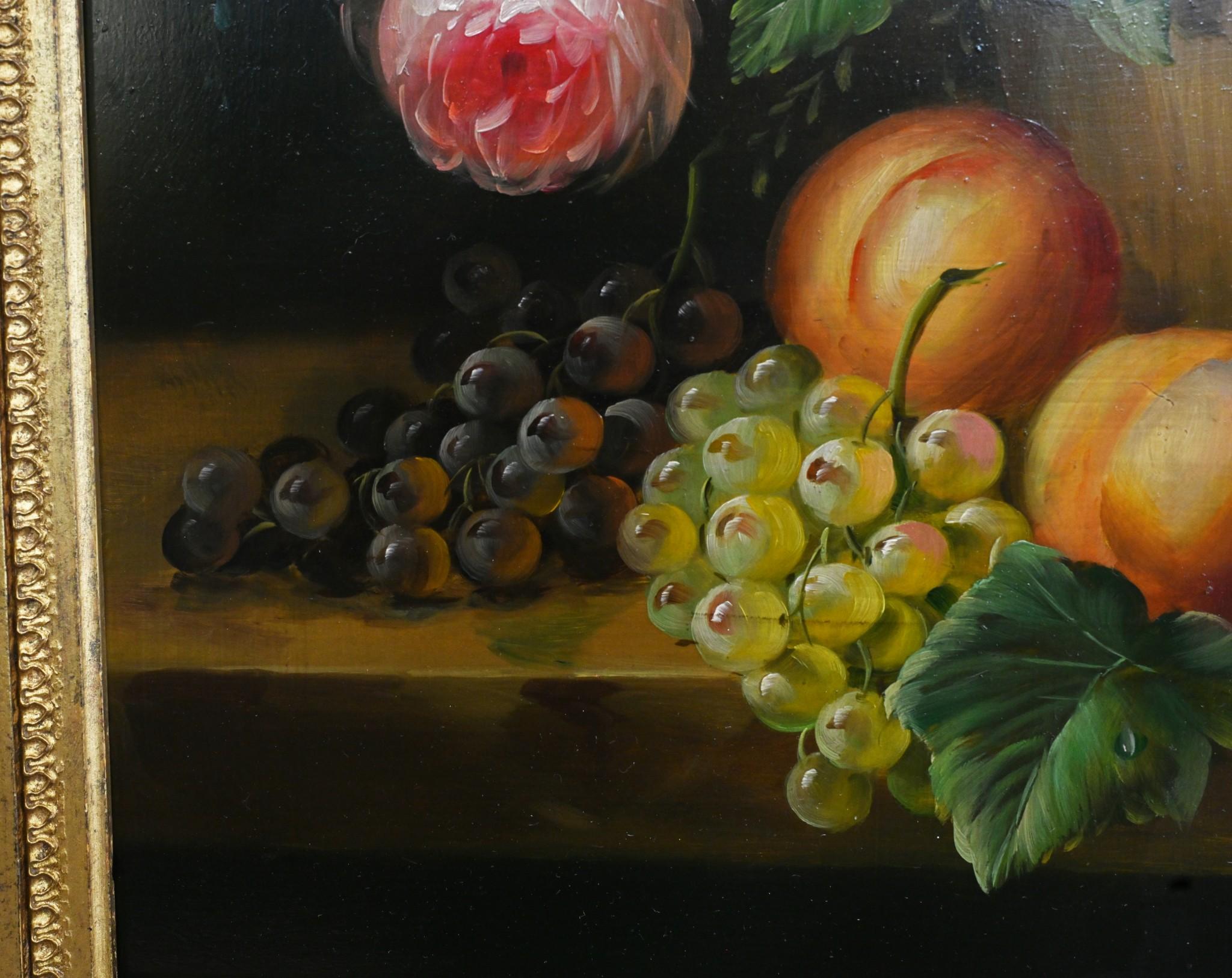 Bodegón Floral Victoriano Pintura al Óleo Espray de Flores en venta 1