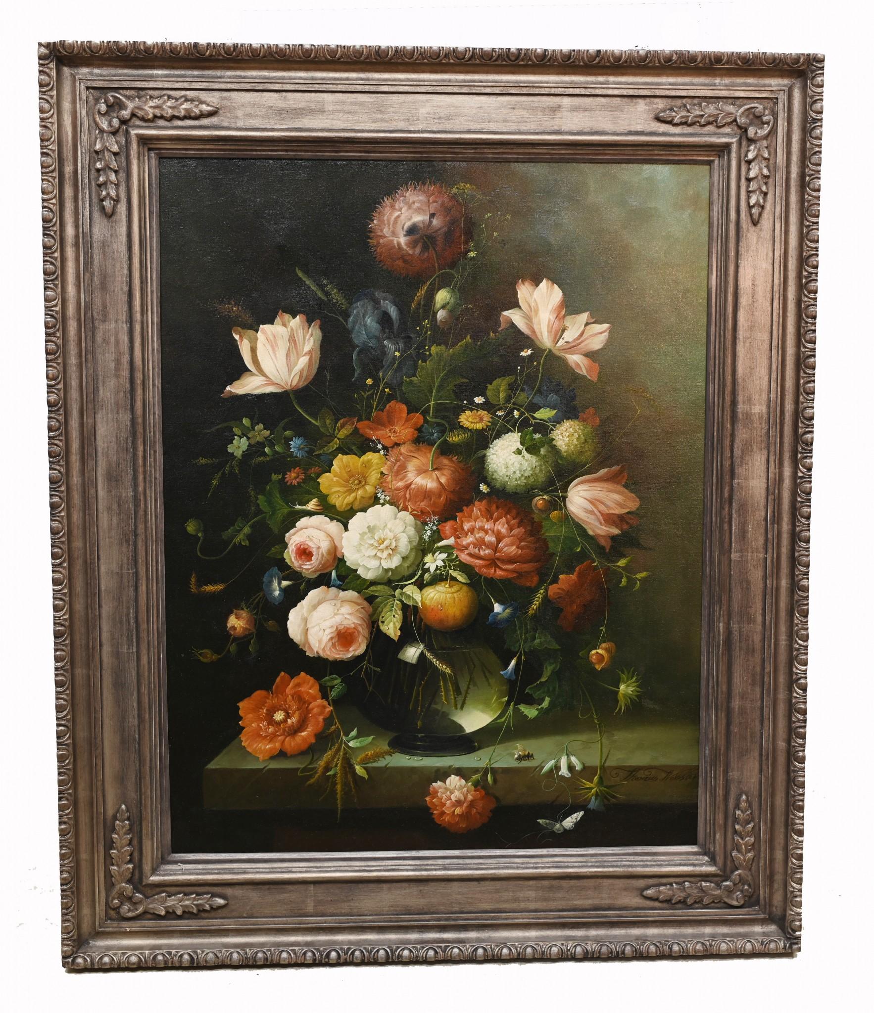 Victorian Floral Still Life Oil Painting For Sale 6