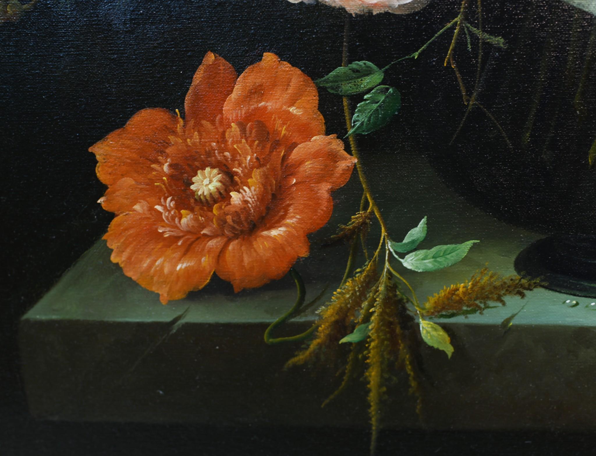 Victorian Floral Still Life Oil Painting For Sale 1