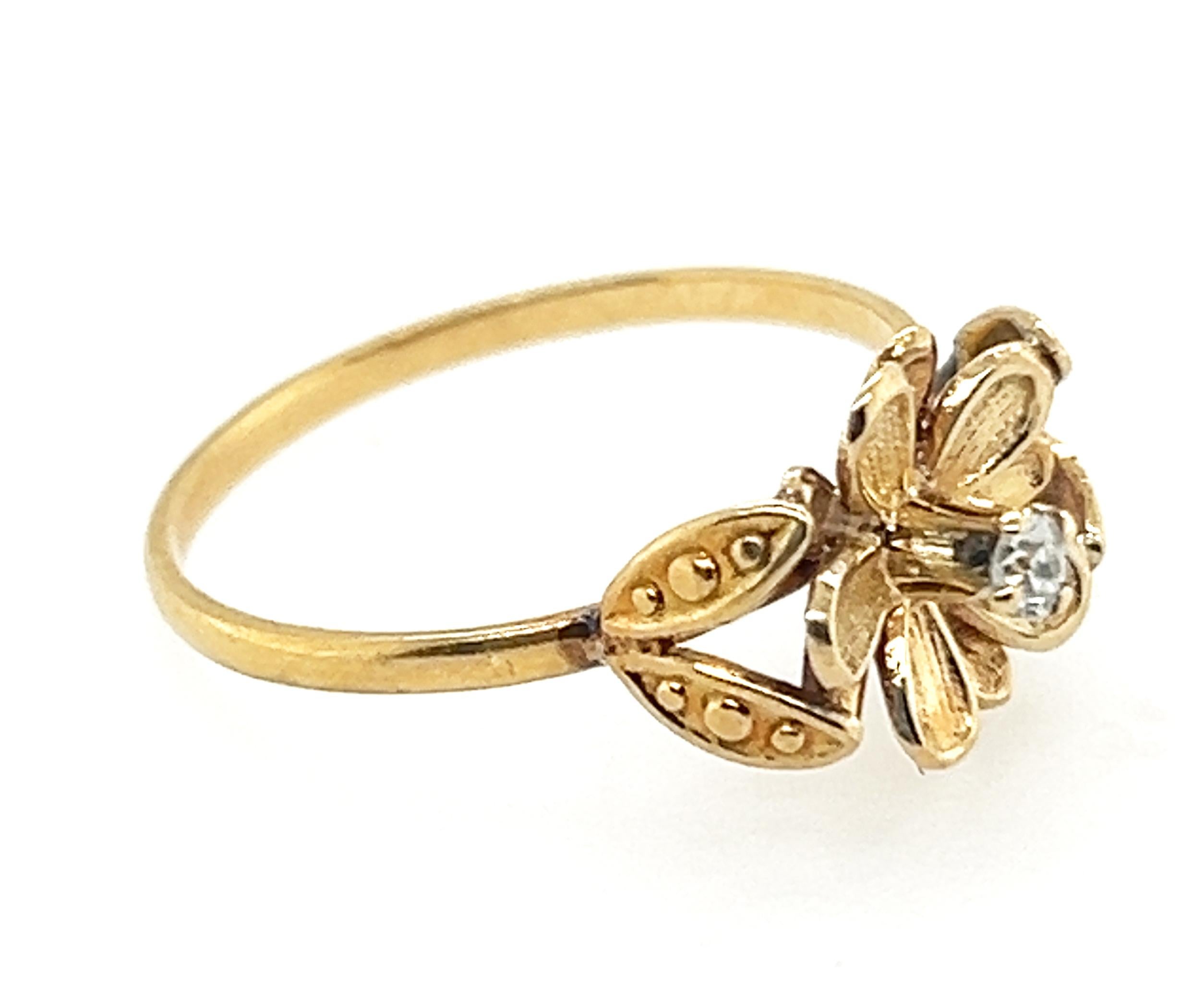 Viktorianischer Blumen-Diamant-Ring mit altem Minenschliff, antik, 18K Original 1880er Jahre (Alteuropäischer Brillantschliff) im Angebot