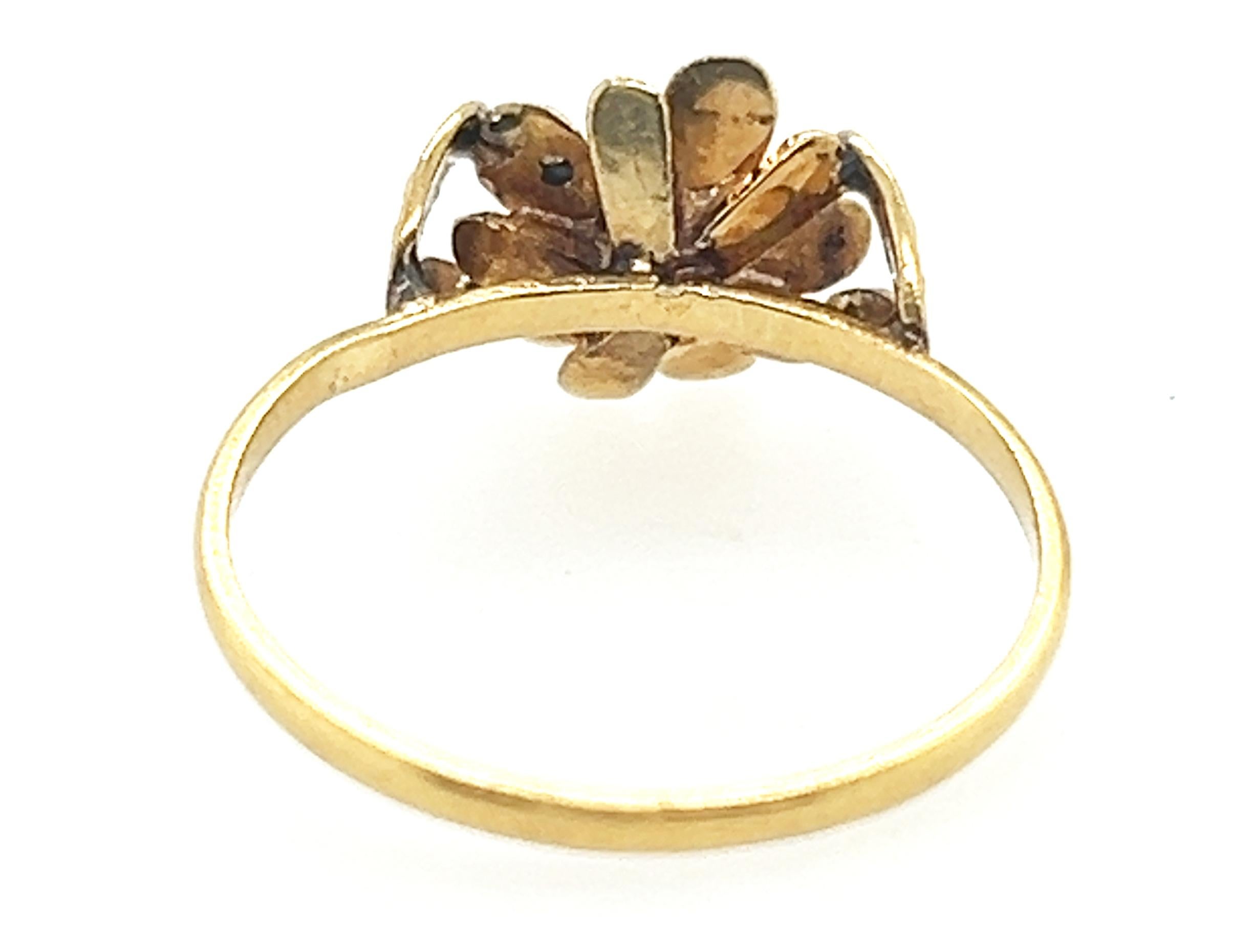 Viktorianischer Blumen-Diamant-Ring mit altem Minenschliff, antik, 18K Original 1880er Jahre Damen im Angebot