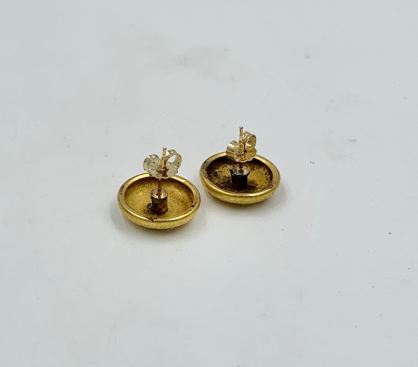 Victorian Flower Earrings Etruscan Revival Gold For Sale 6