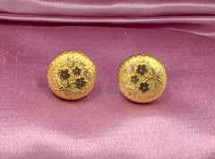 Victorian Flower Earrings Etruscan Revival Gold