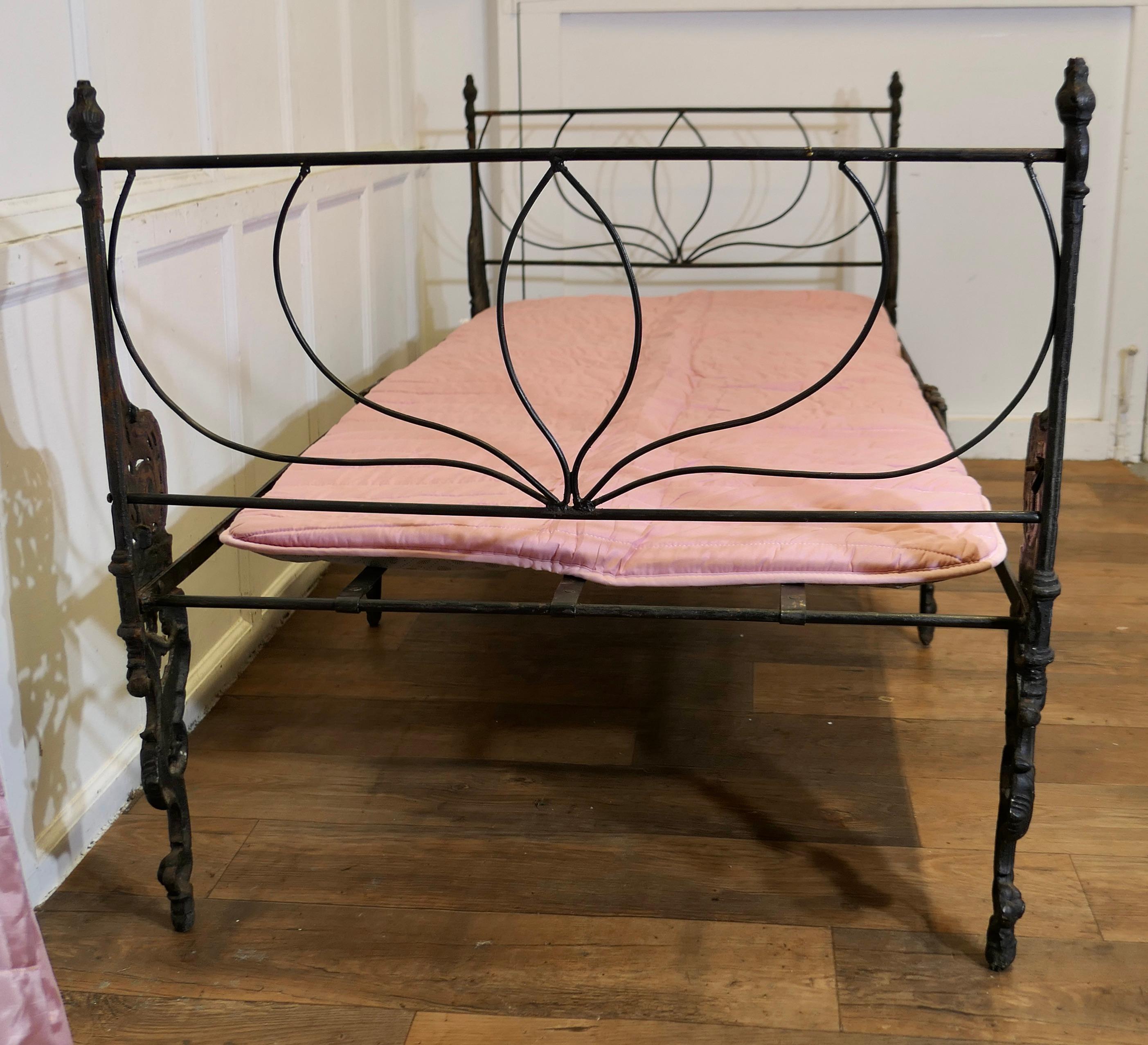 wrought iron folding bed