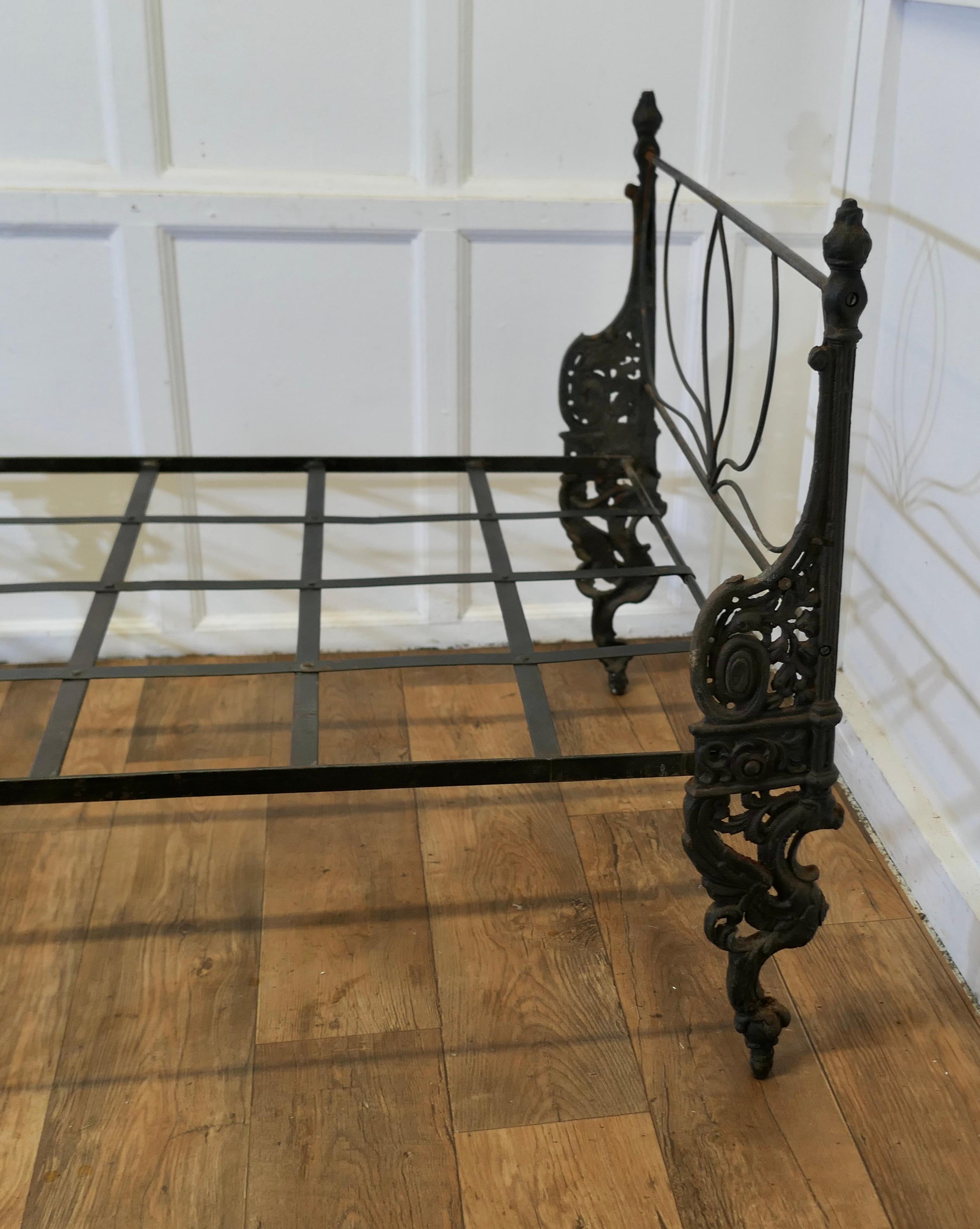 Late 19th Century Victorian Folding Wrought Iron Bed