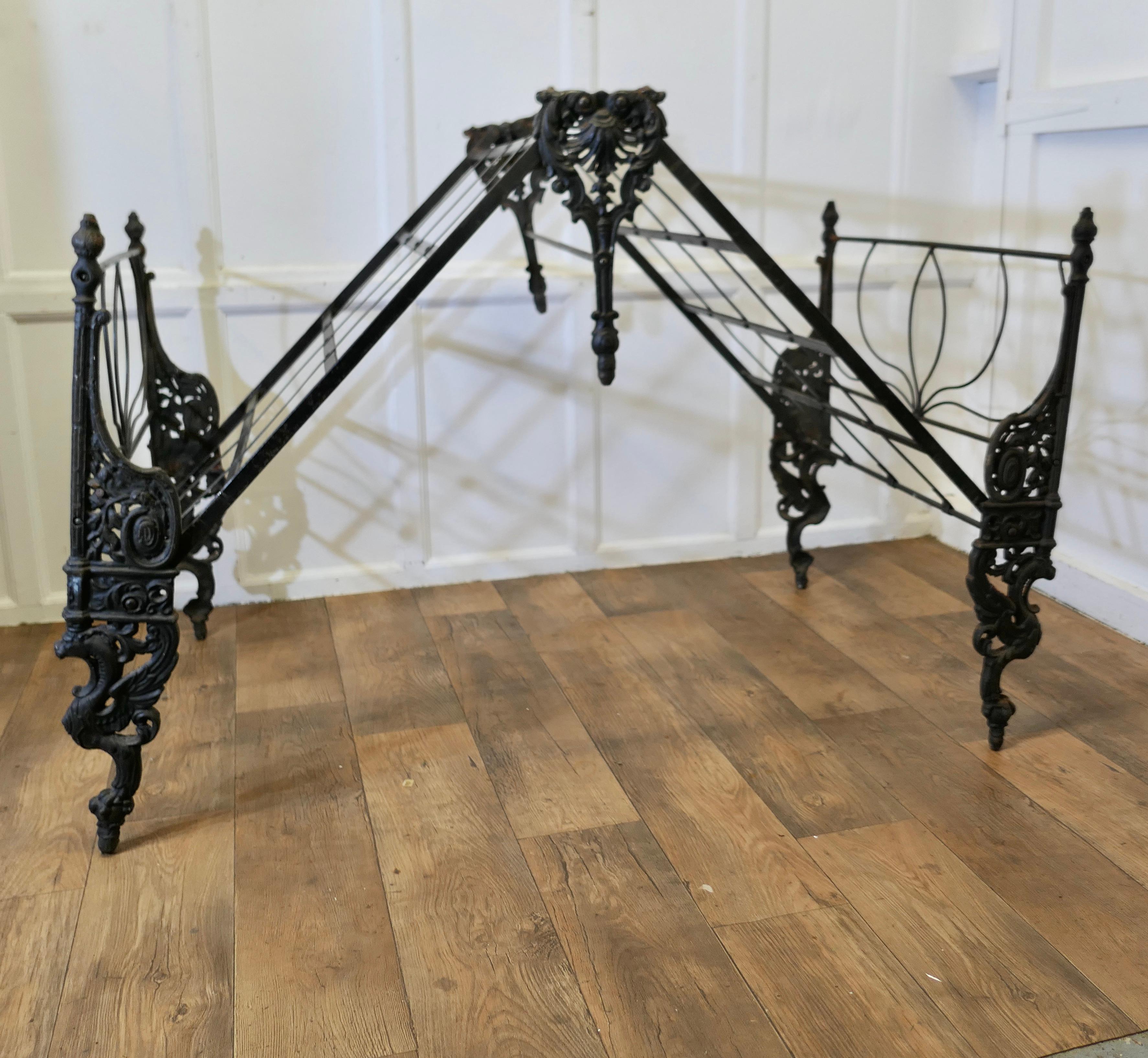 Victorian Folding Wrought Iron Bed 1