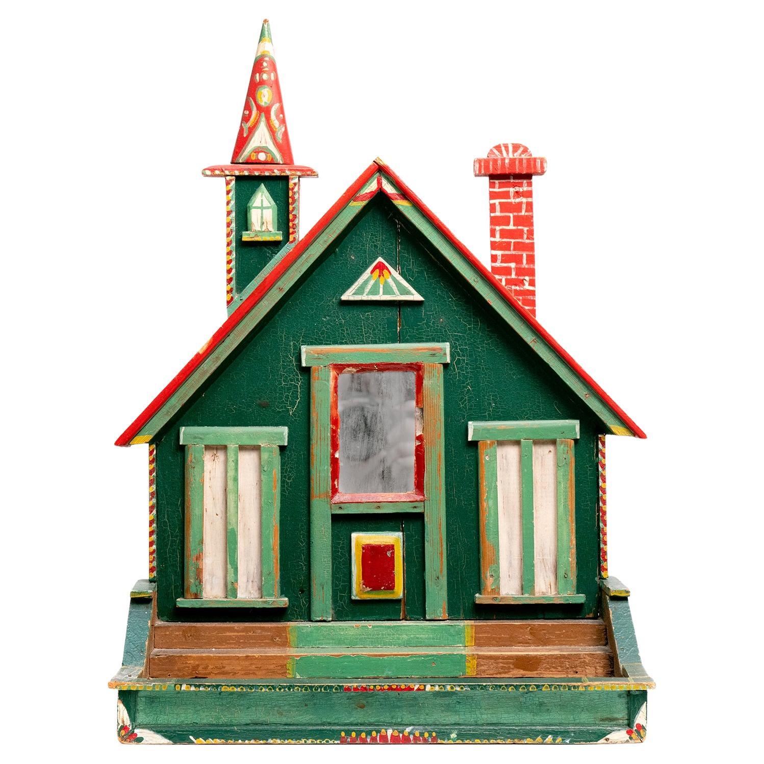 Victorian Folk Art House Table or Wall Art For Sale