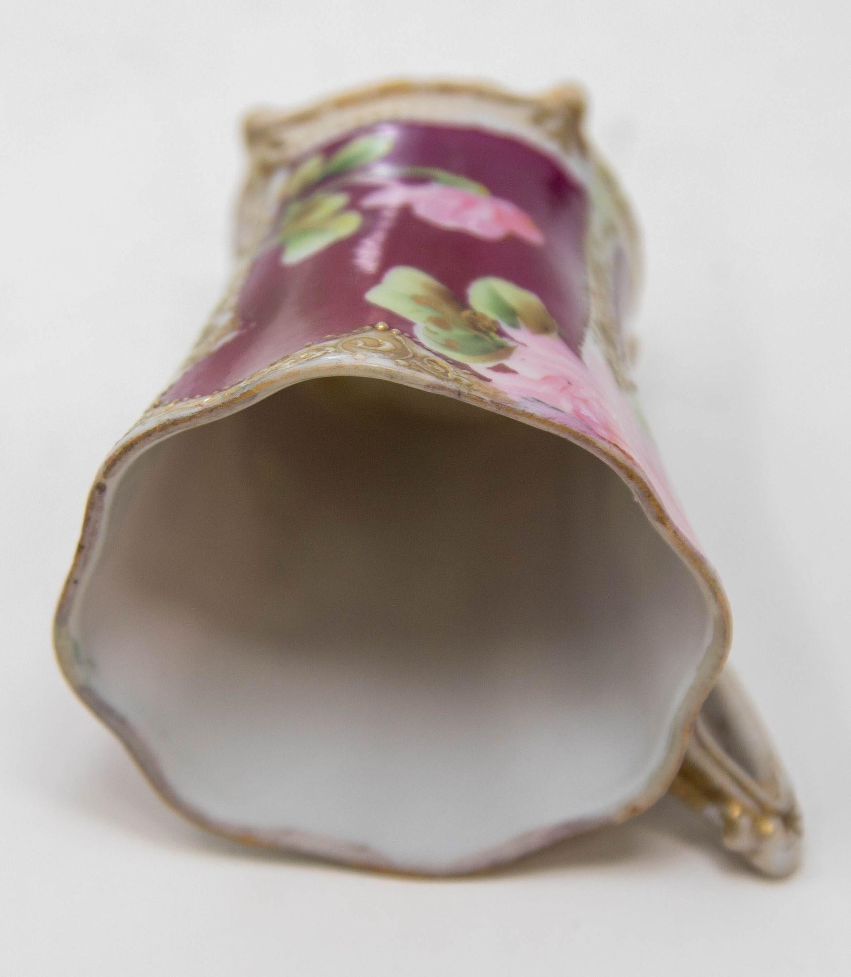 Victorian Footed Porcelain TeaCup and Saucer Set of 6 Circa 1930 For Sale 7