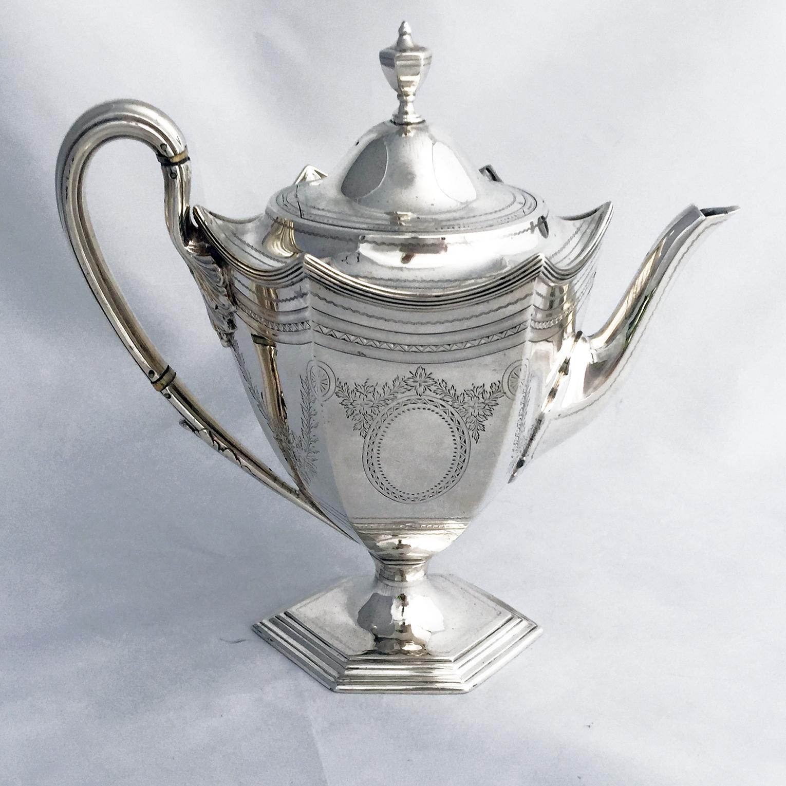 Late 19th Century Victorian Four-Piece Tea Set For Sale