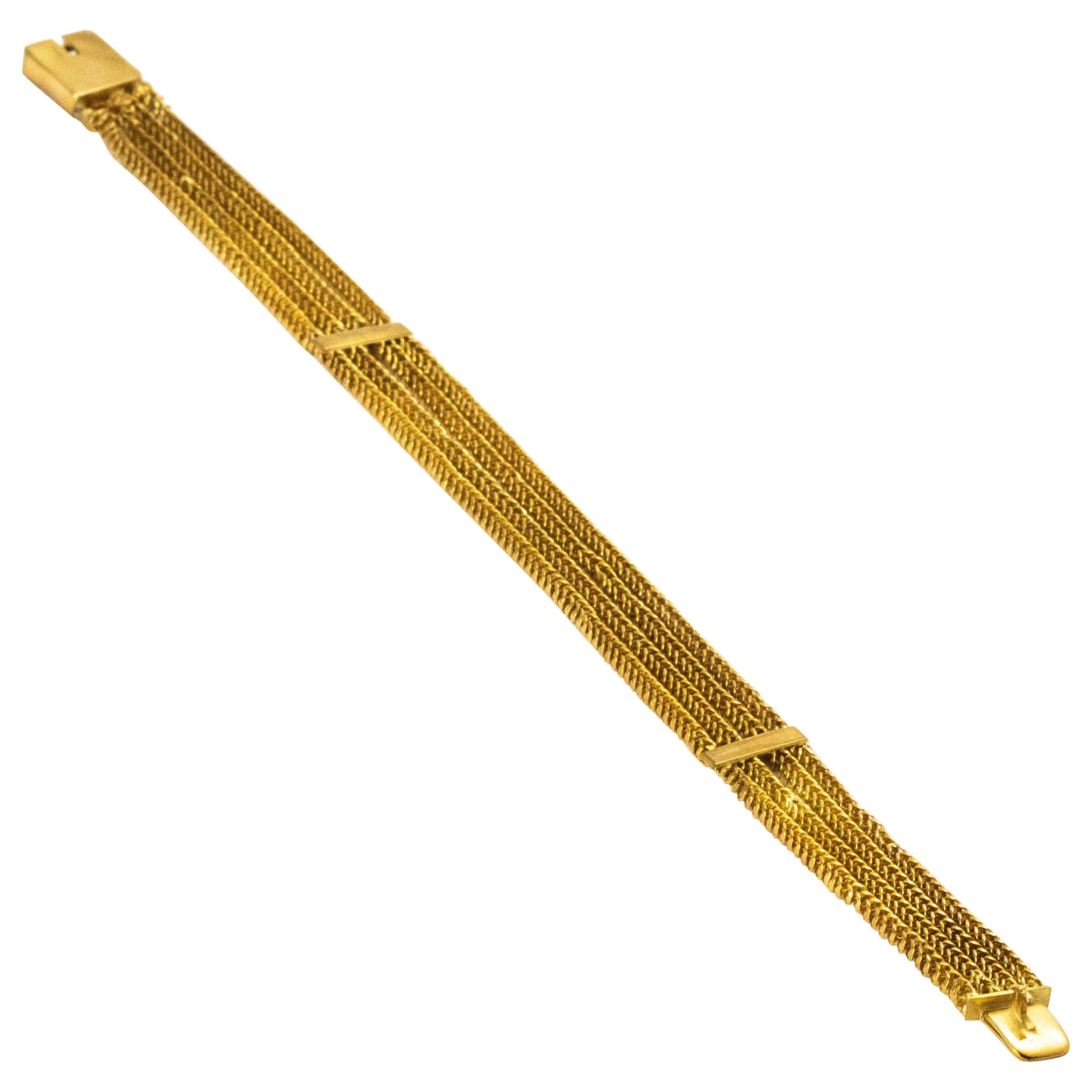 Victorian Four Strand Chain Gold Bracelet