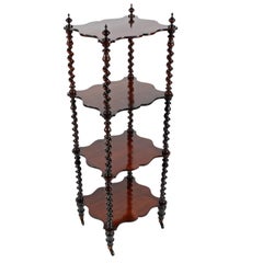 Victorian Four-Tier Rosewood Whatnot
