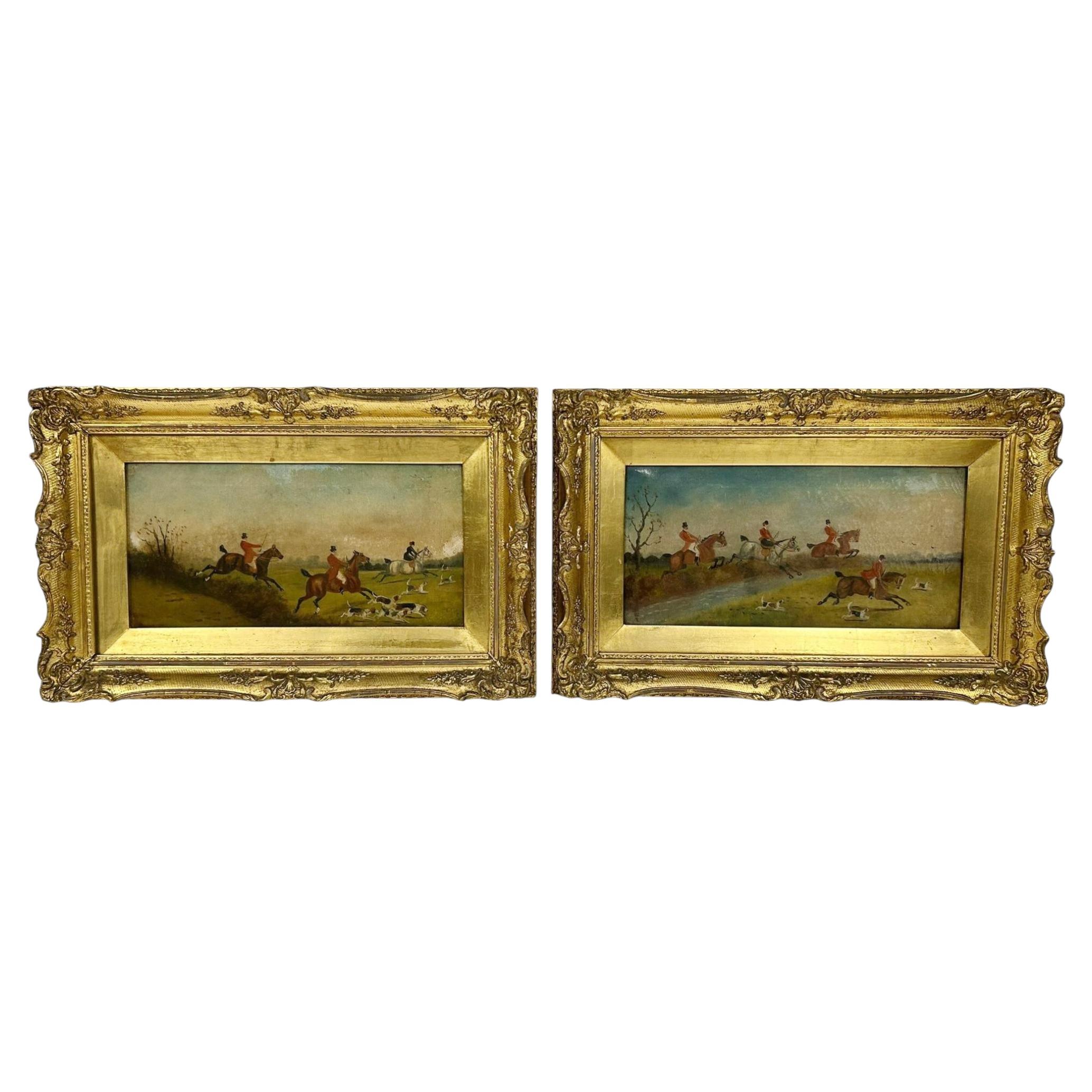 Victorian Fox Hunting Oil Paintings The Hunt 1880