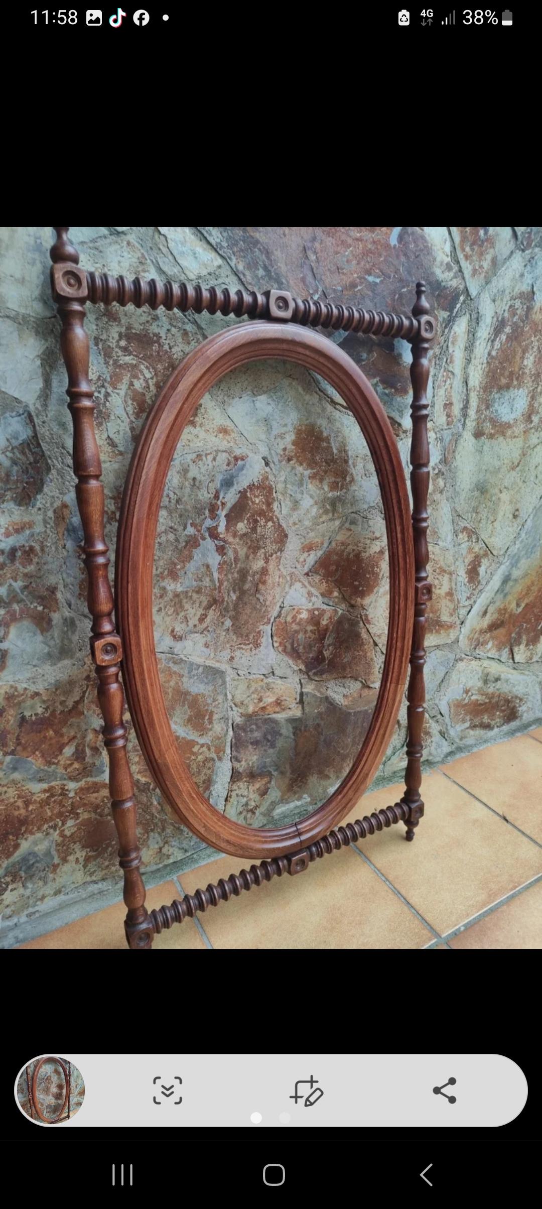 Carved Victorian frame, for photo or mirror. handmade 19th century For Sale
