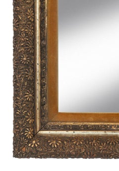 Viktorianisch gerahmter Spiegel mit Samteinsatz