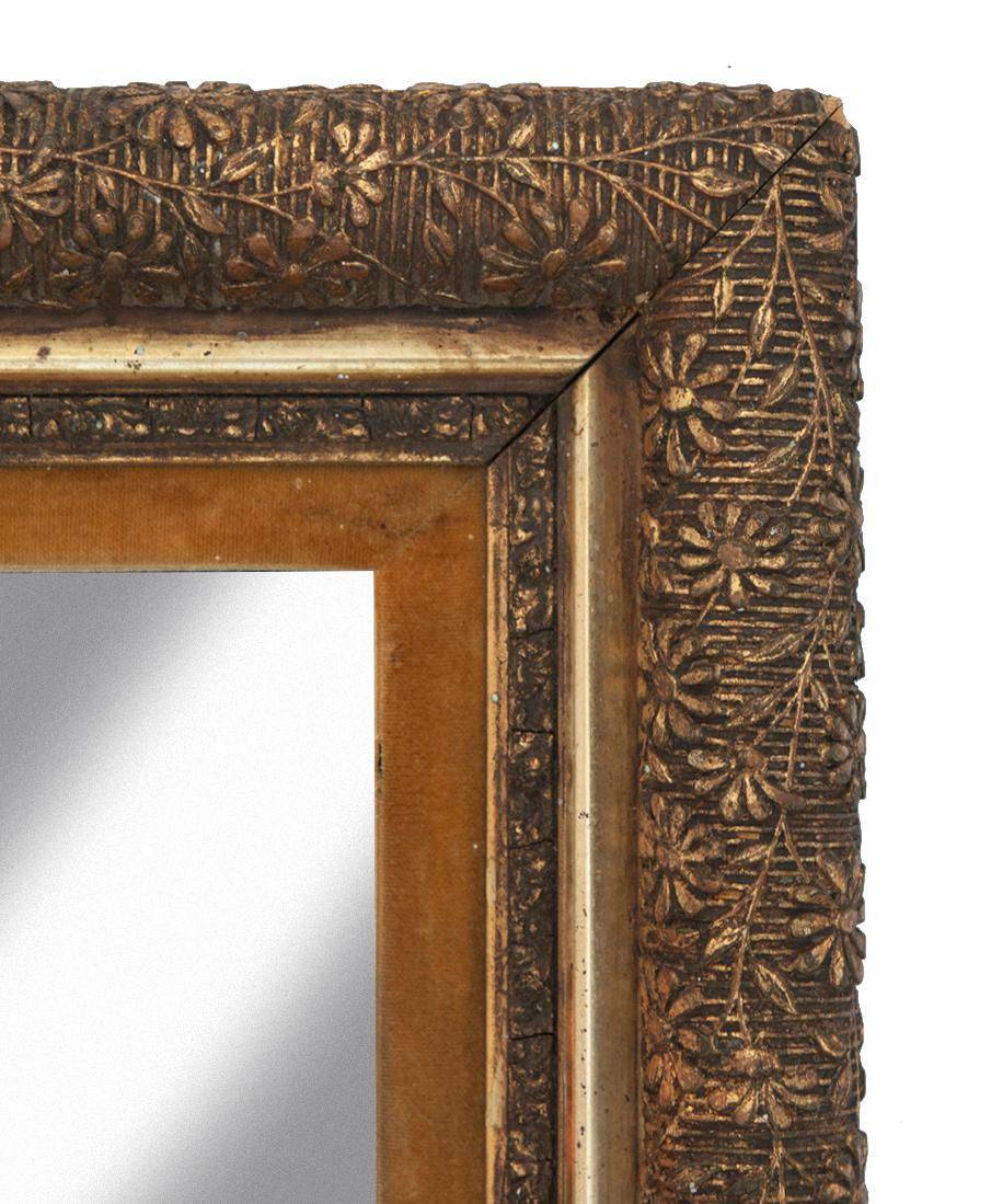 Américain Miroir victorien avec insert en velours en vente