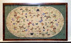 Victorian Framed Needlework of Butterflies