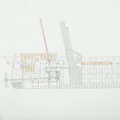 Victorian Framed Print of a Steam Ship by Day & Son Dated 1864