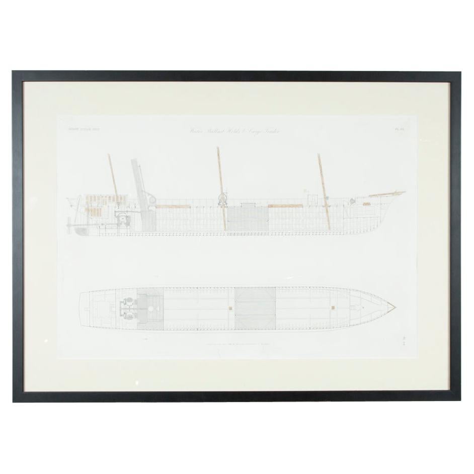 Victorian Framed Print of a Steam Ship by Day & Son Dated 1864 For Sale