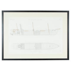 Victorian Framed Print of a Steam Ship by Day & Son Dated 1864