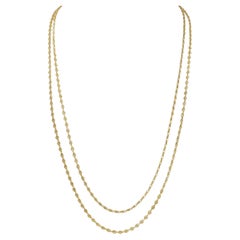 Victorian French 18 Karat Yellow Gold 62 IN Long Antique Fancy Link Chain