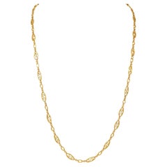 Victorian French 18 Karat Yellow Gold Antique Fancy S Link Chain Necklace
