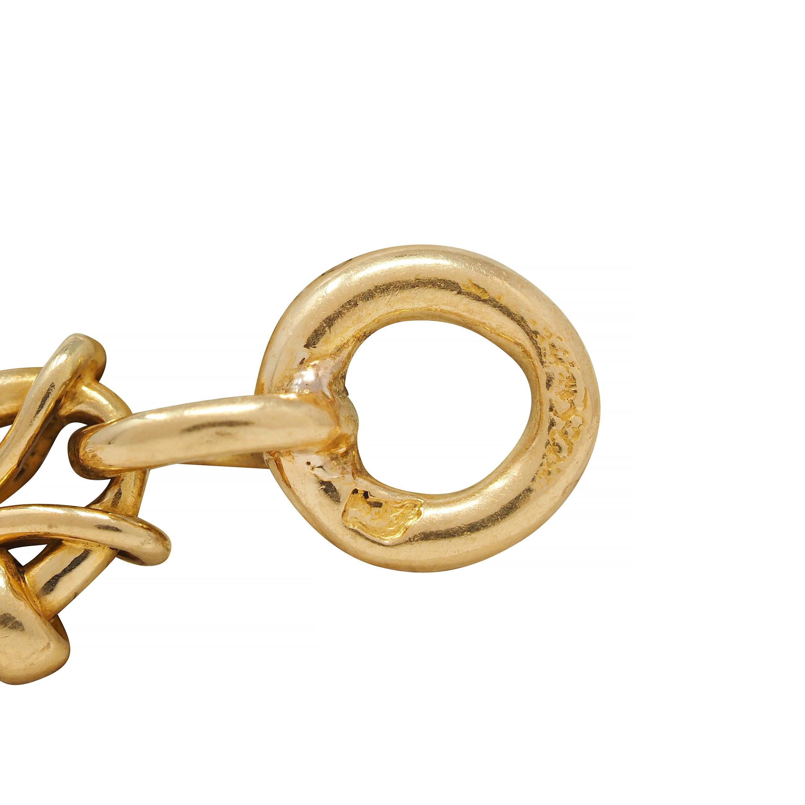 Viktorianische französische 18 Karat Gelbgold Fancy Link 61 IN antike Kette Halskette im Angebot 4