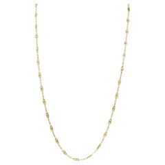 Victorian French 18 Karat Yellow Gold Heart Antique Fancy Navette Link Chain