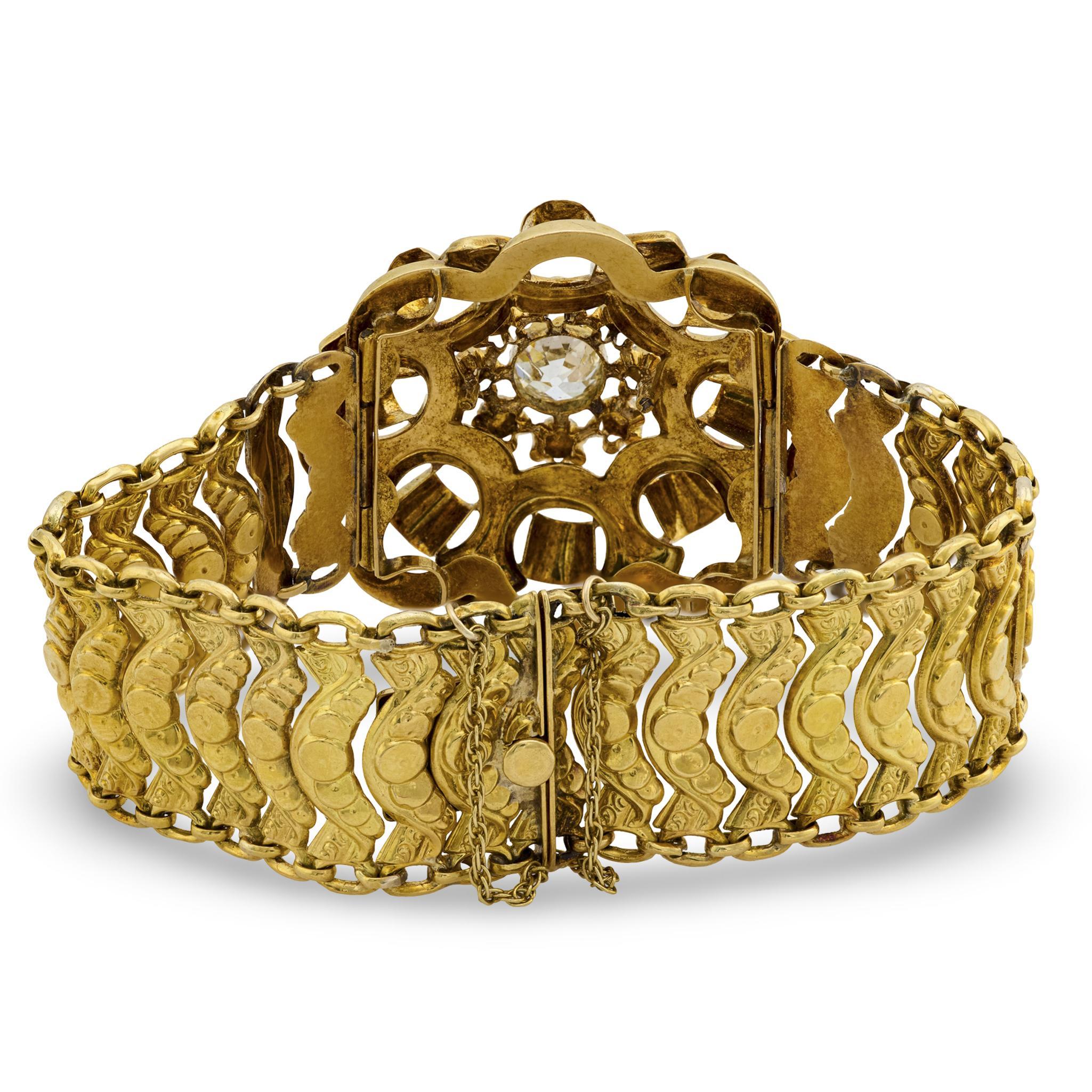 Viktorianisches französisches 18k Diamantarmband im Zustand „Gut“ im Angebot in Narberth, PA