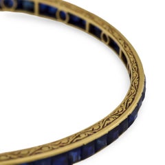 Victorian French 18k Sapphire Bangle Bracelet