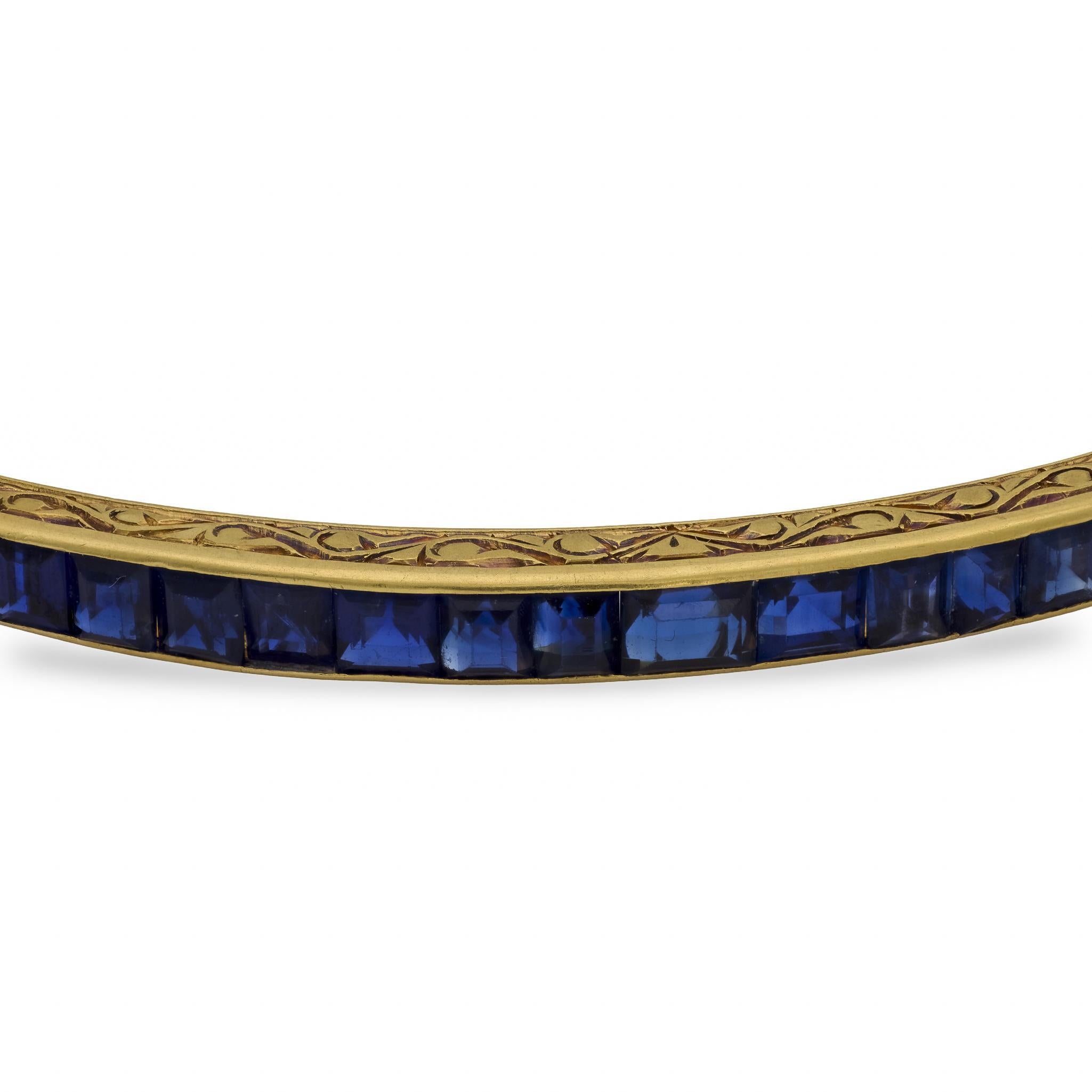 Viktorianischer französischer 18k Saphir-Armreif im Zustand „Gut“ im Angebot in Narberth, PA