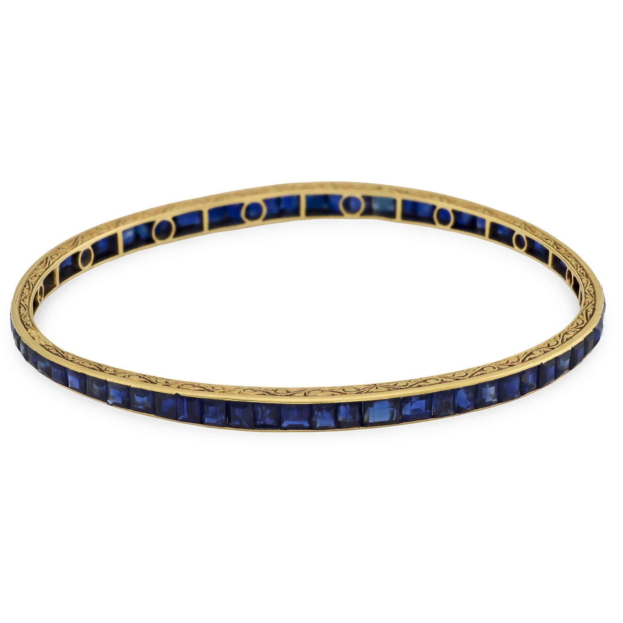 Viktorianischer französischer 18k Saphir-Armreif im Angebot