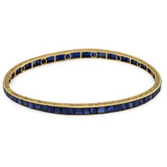 Viktorianischer französischer 18k Saphir-Armreif
