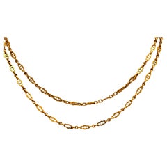 Victorian French 18k yellow gold fancy necklace