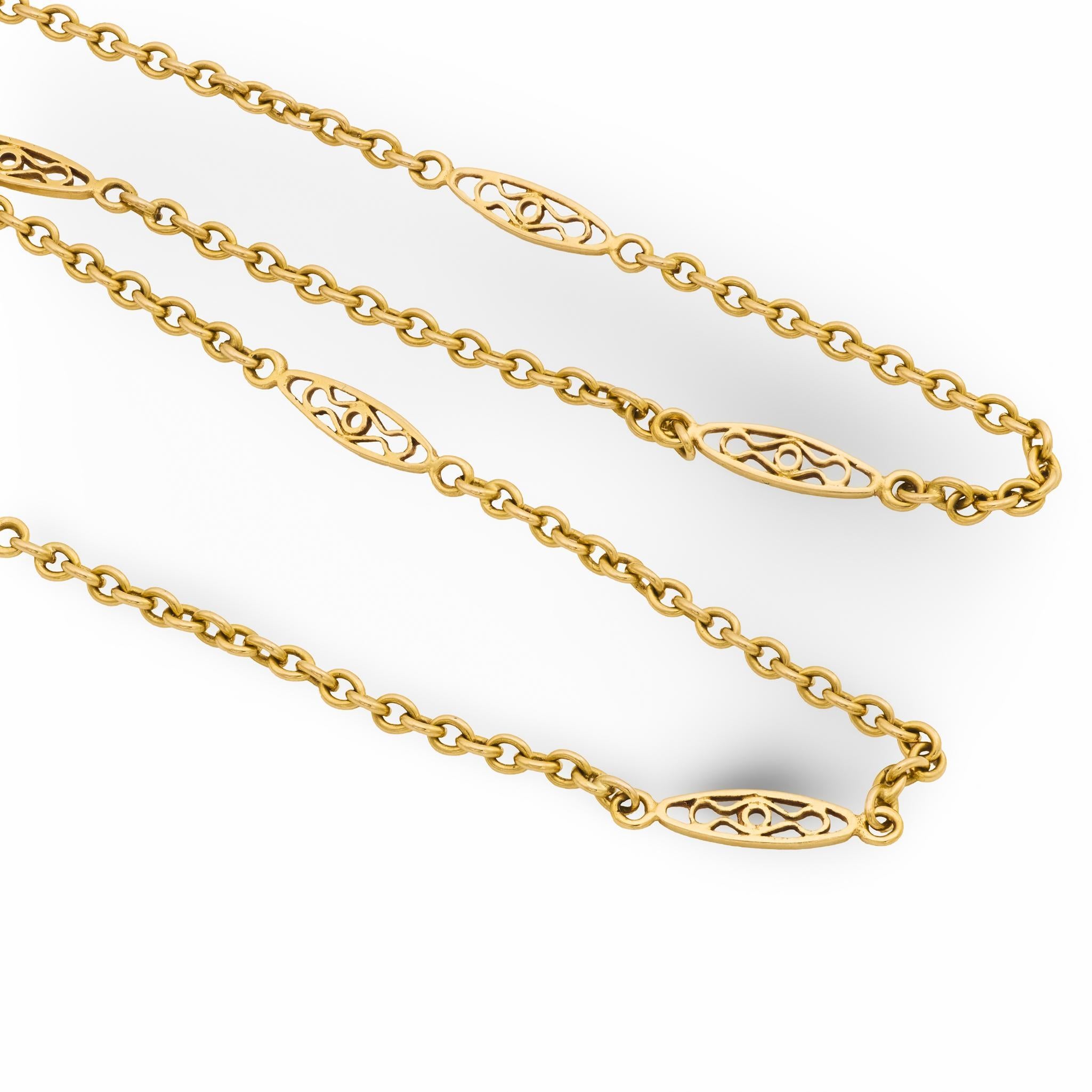 Collier victorien en or jaune 18k Bon état - En vente à Beverly Hills, CA