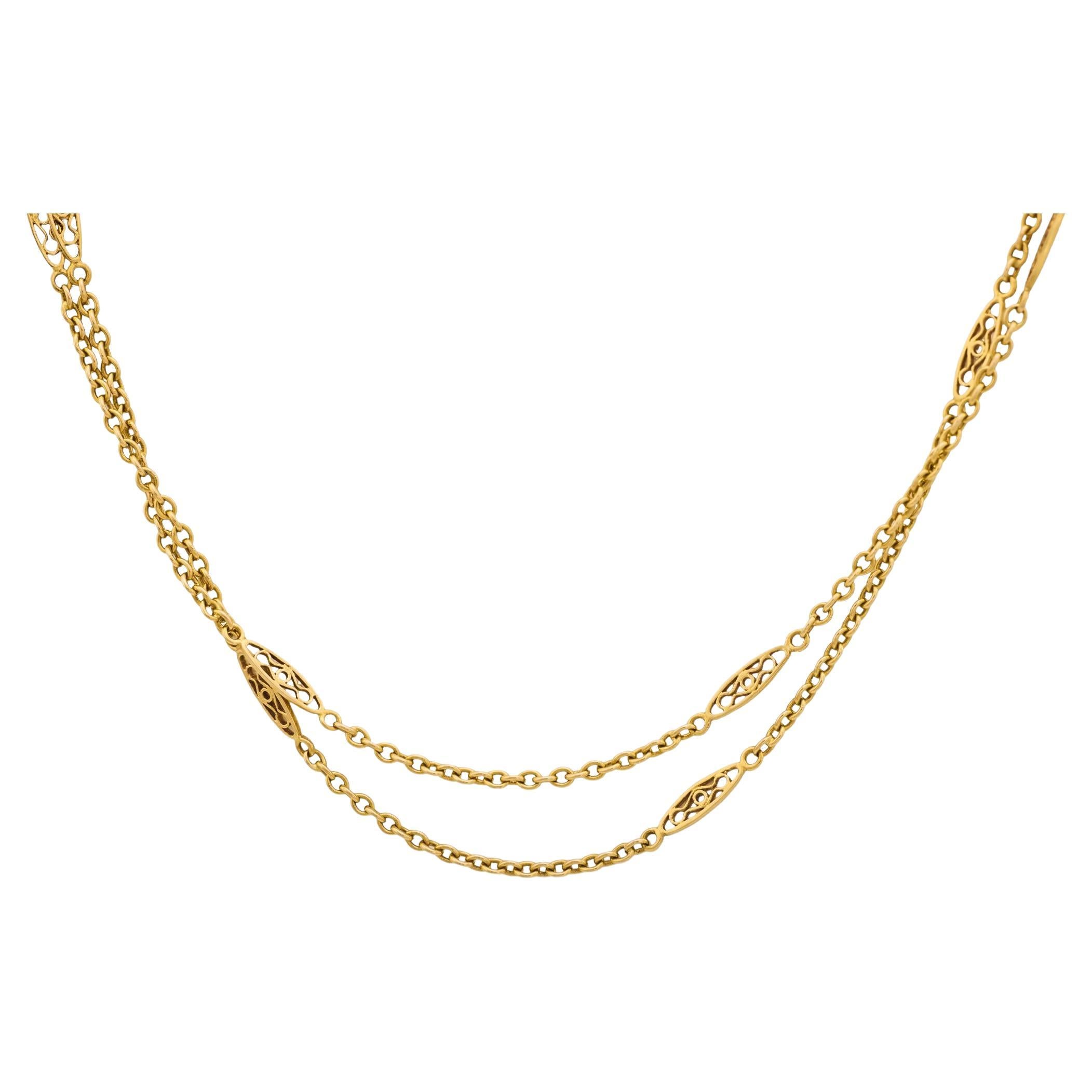 Collier victorien en or jaune 18k