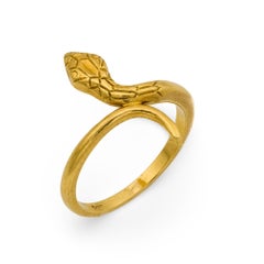Antique Victorian French 18k yellow gold snake ring